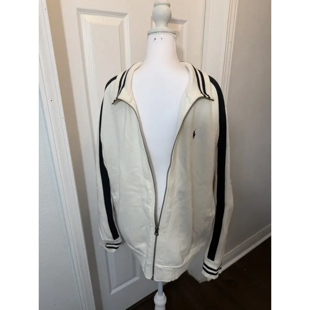 Polo Ralph Lauren Men’s Performance Jacket White,full Zip ,100% Cotton Size XL